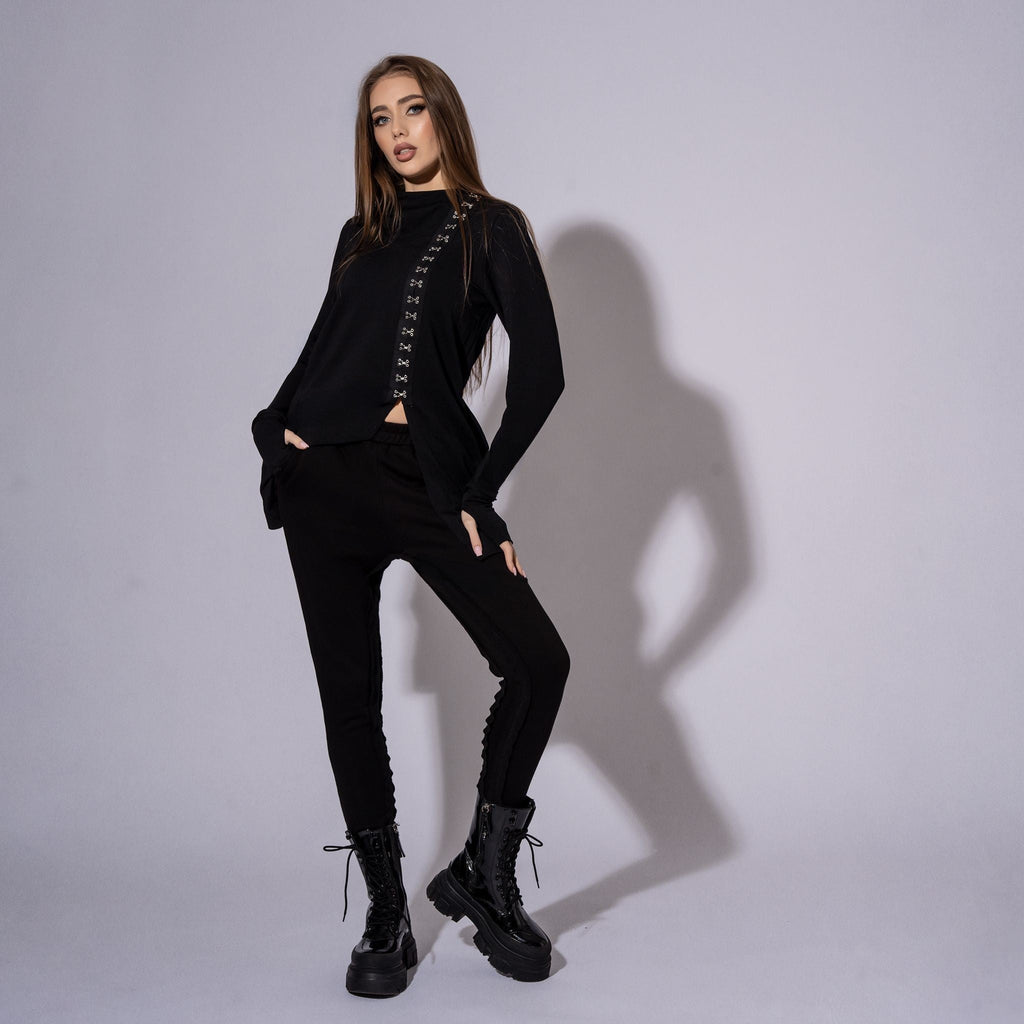 Trening dama negru din bumbac N⁰1