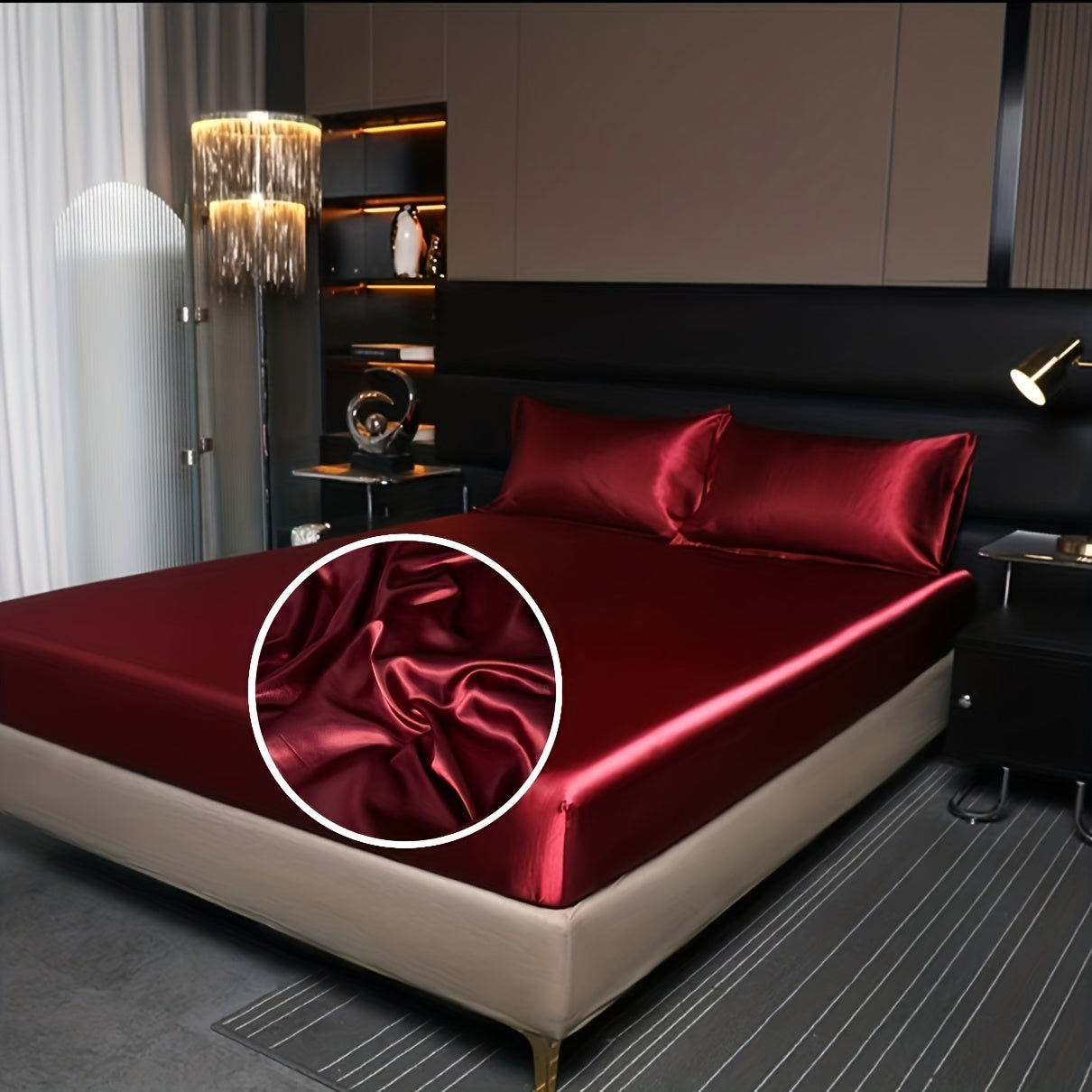 2/3pcs of satin solid color bedding