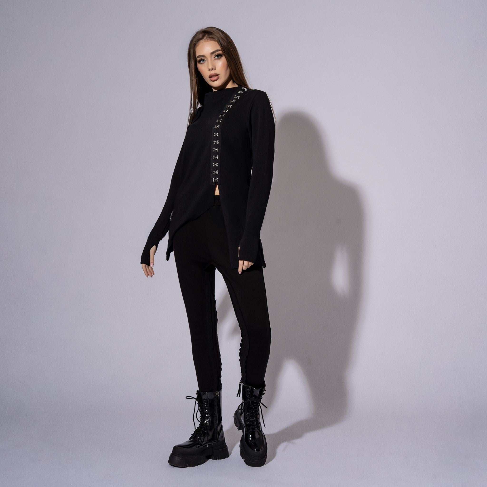 Trening dama negru din bumbac N⁰1