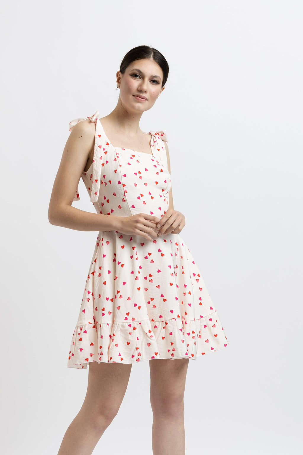 Rochie Scurta din Bumbac Satinat