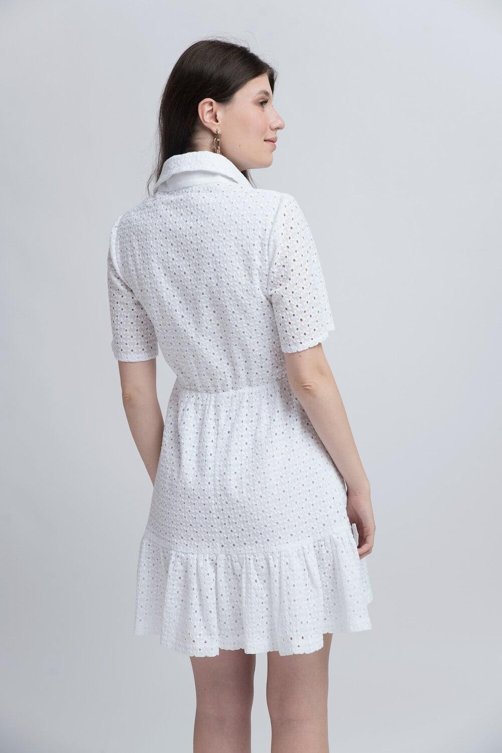 Rochie Scurtă din Bumbac Perforat