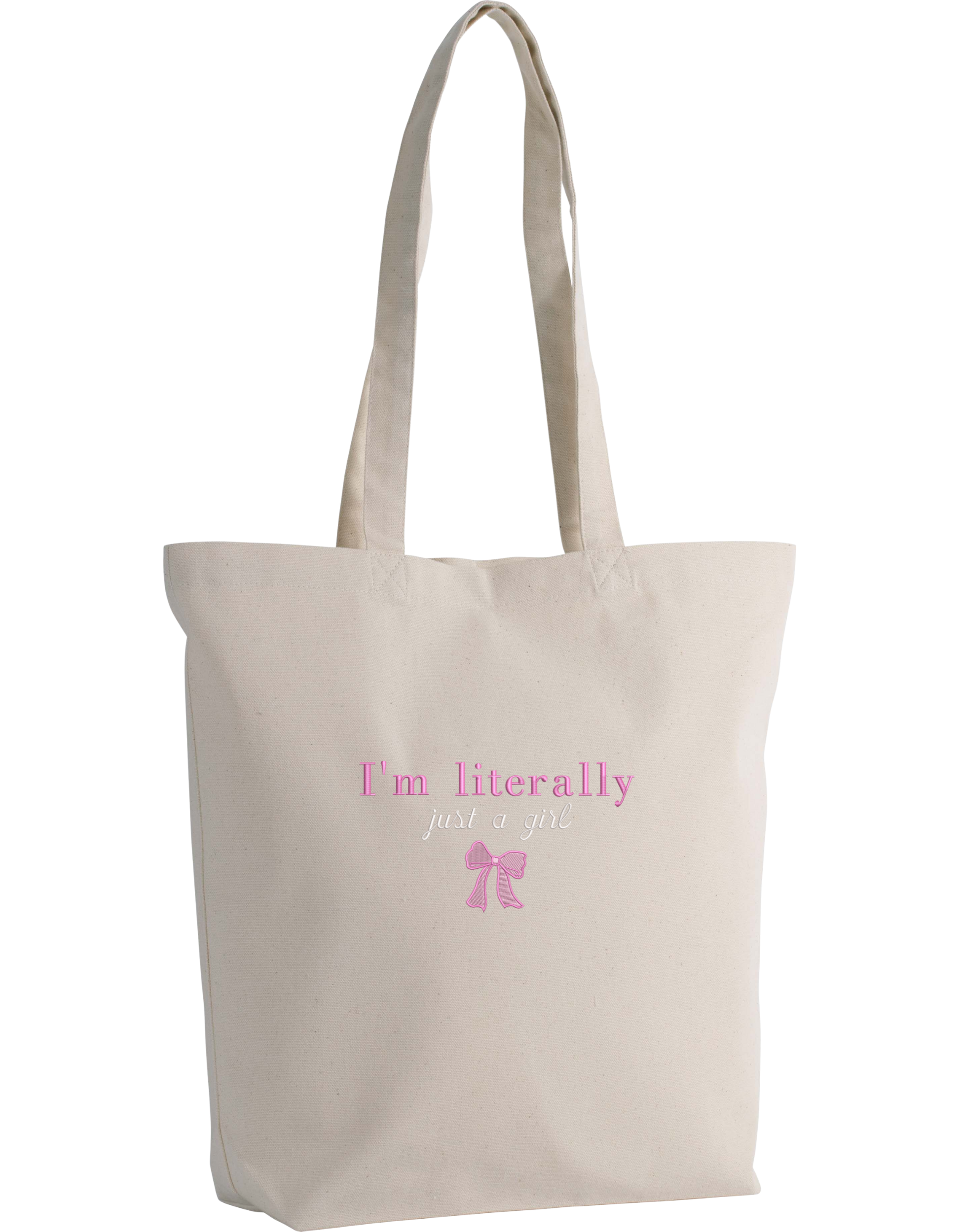 Just a girl tote bag