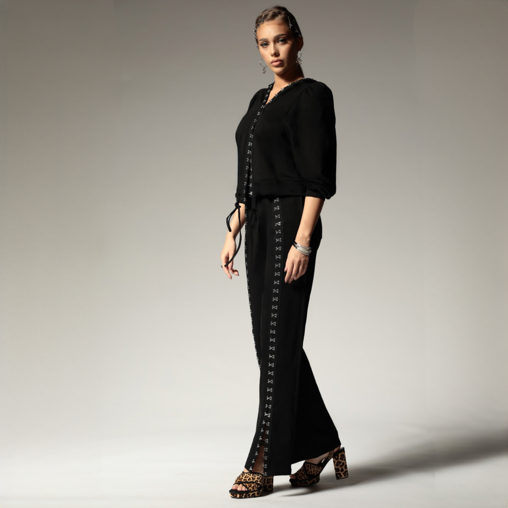 Trening dama negru cu copci metalice Walk of Fame