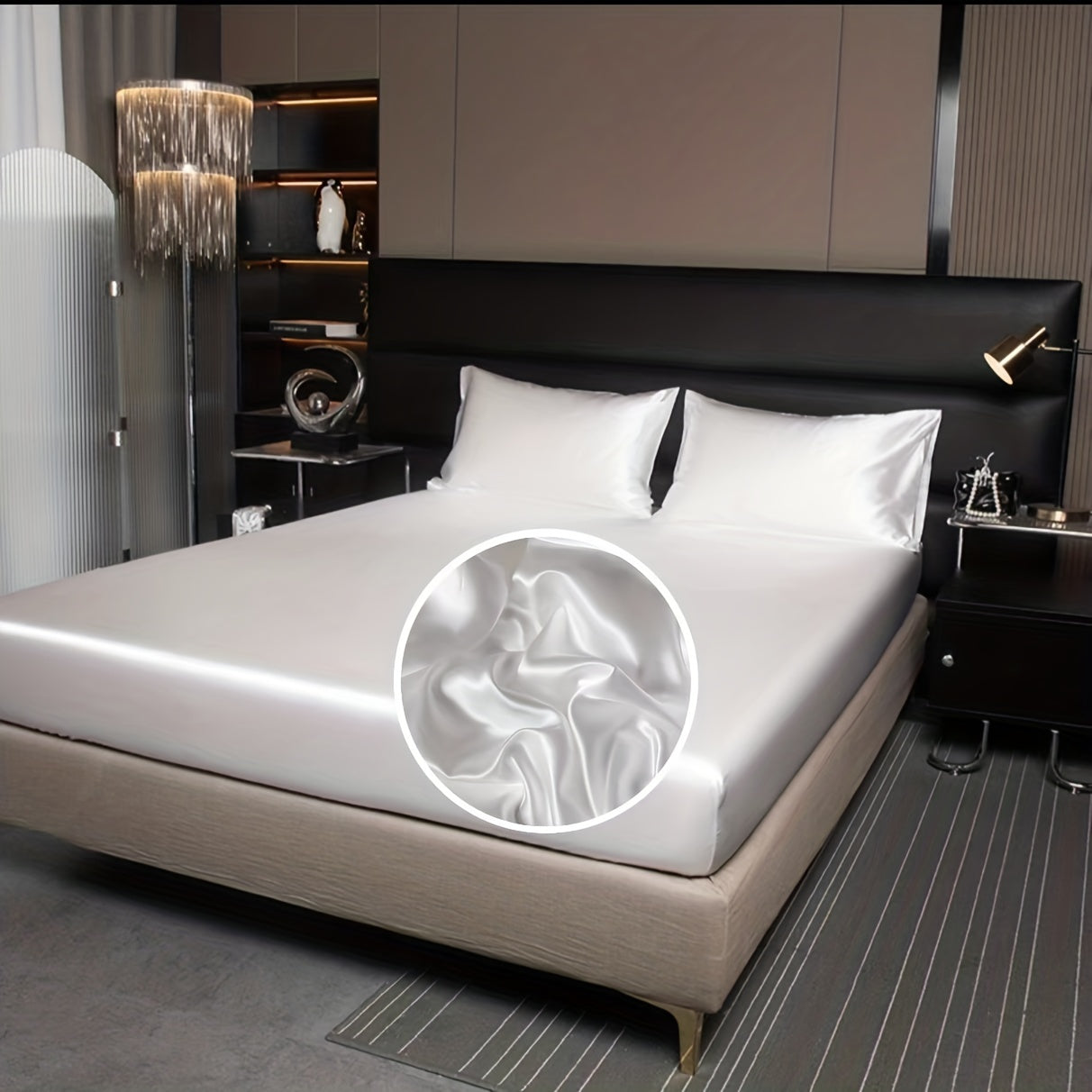 2/3pcs of satin solid color bedding