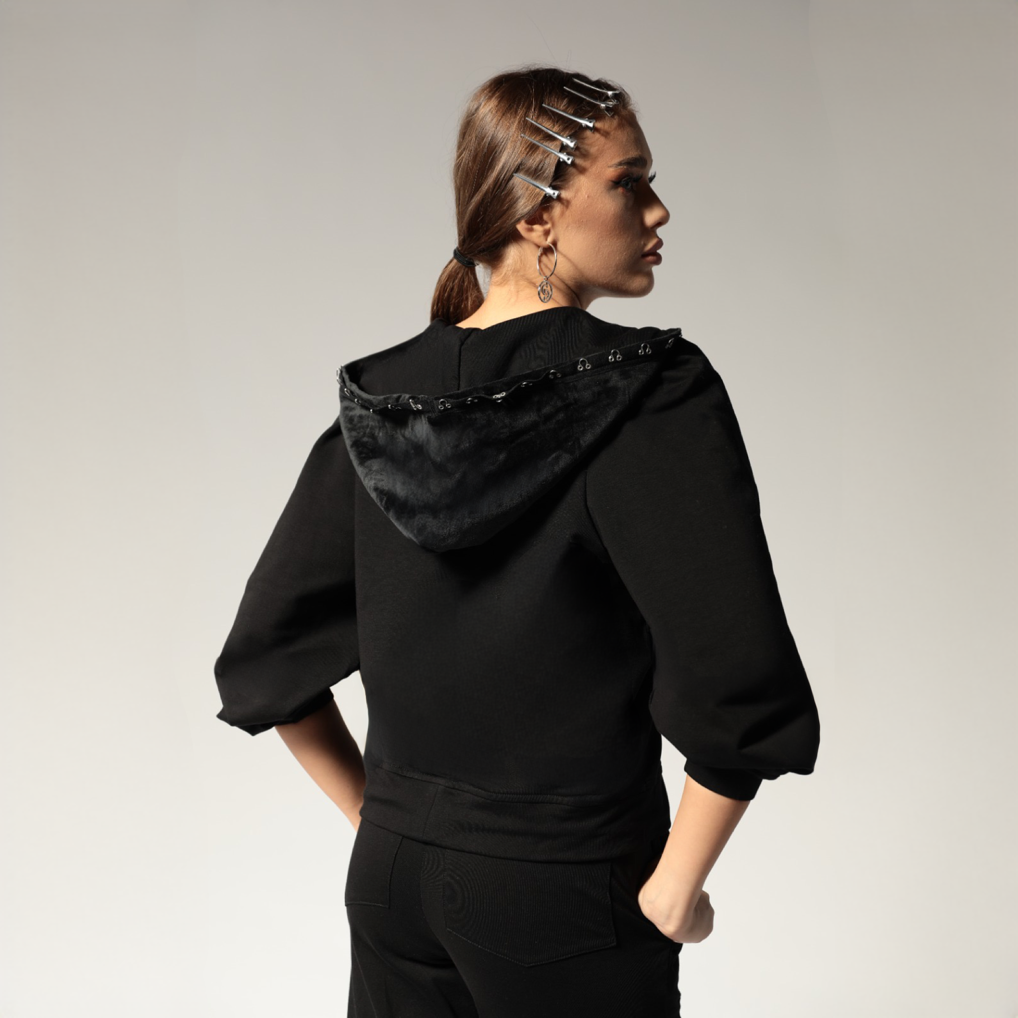 Trening dama negru cu copci metalice Walk of Fame