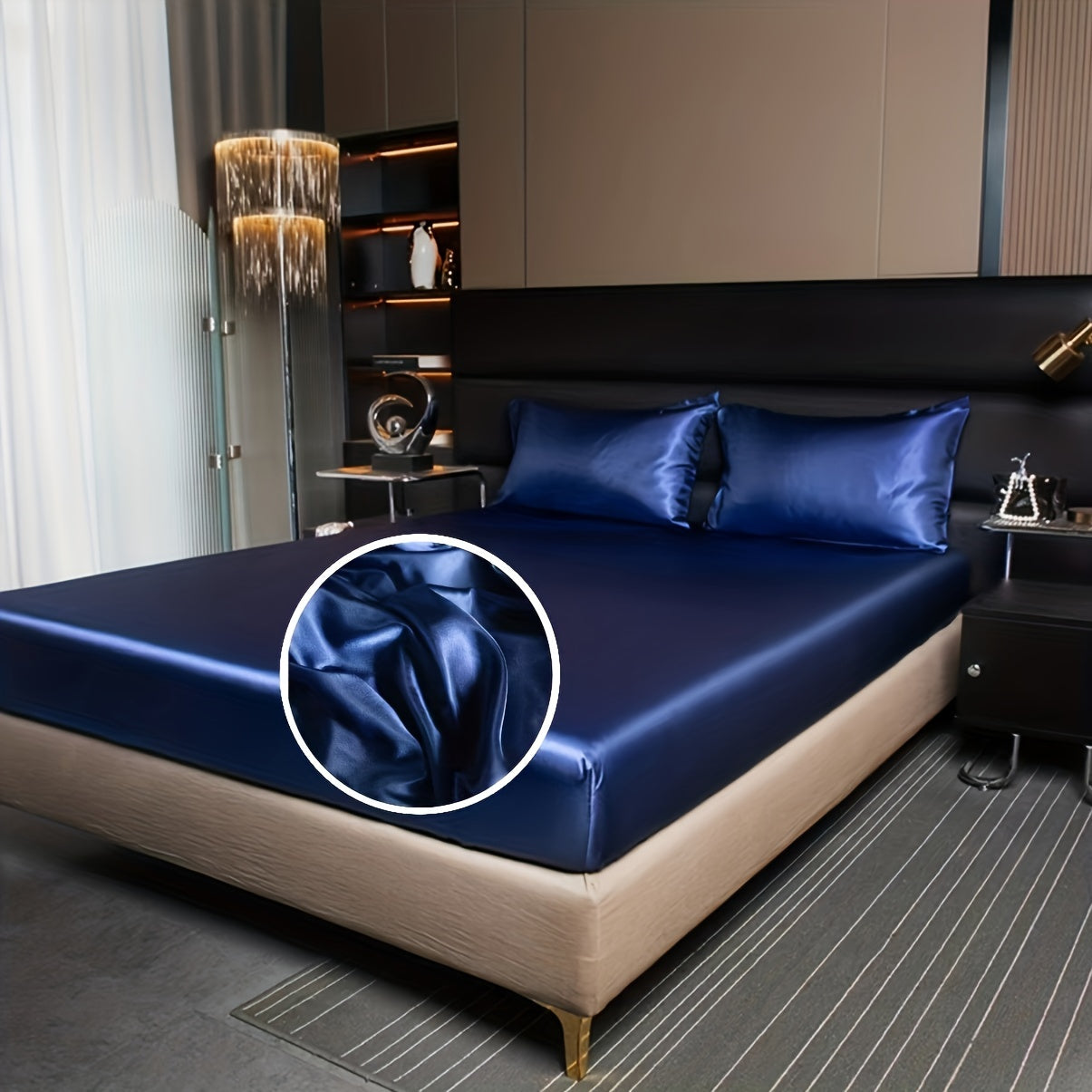 2/3pcs of satin solid color bedding