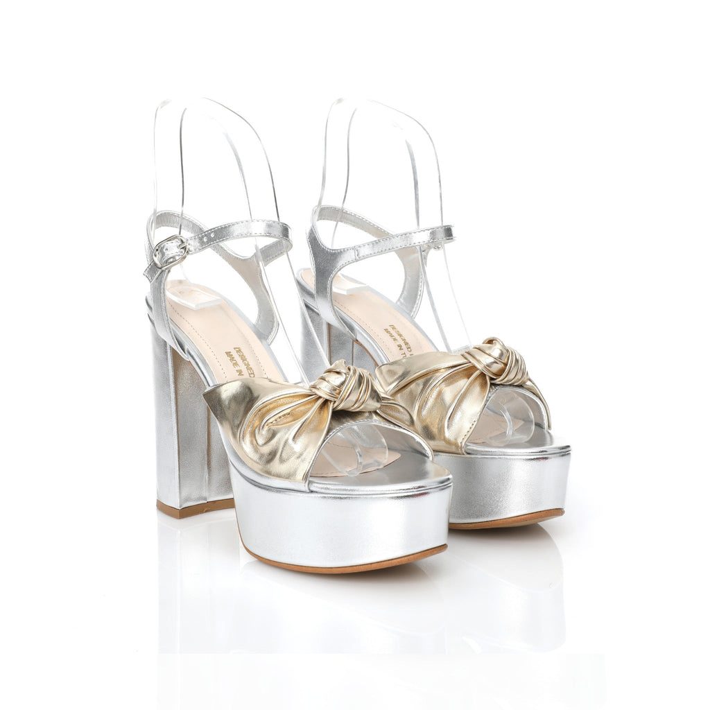Platform Sandal Argent | Bi-Metallic