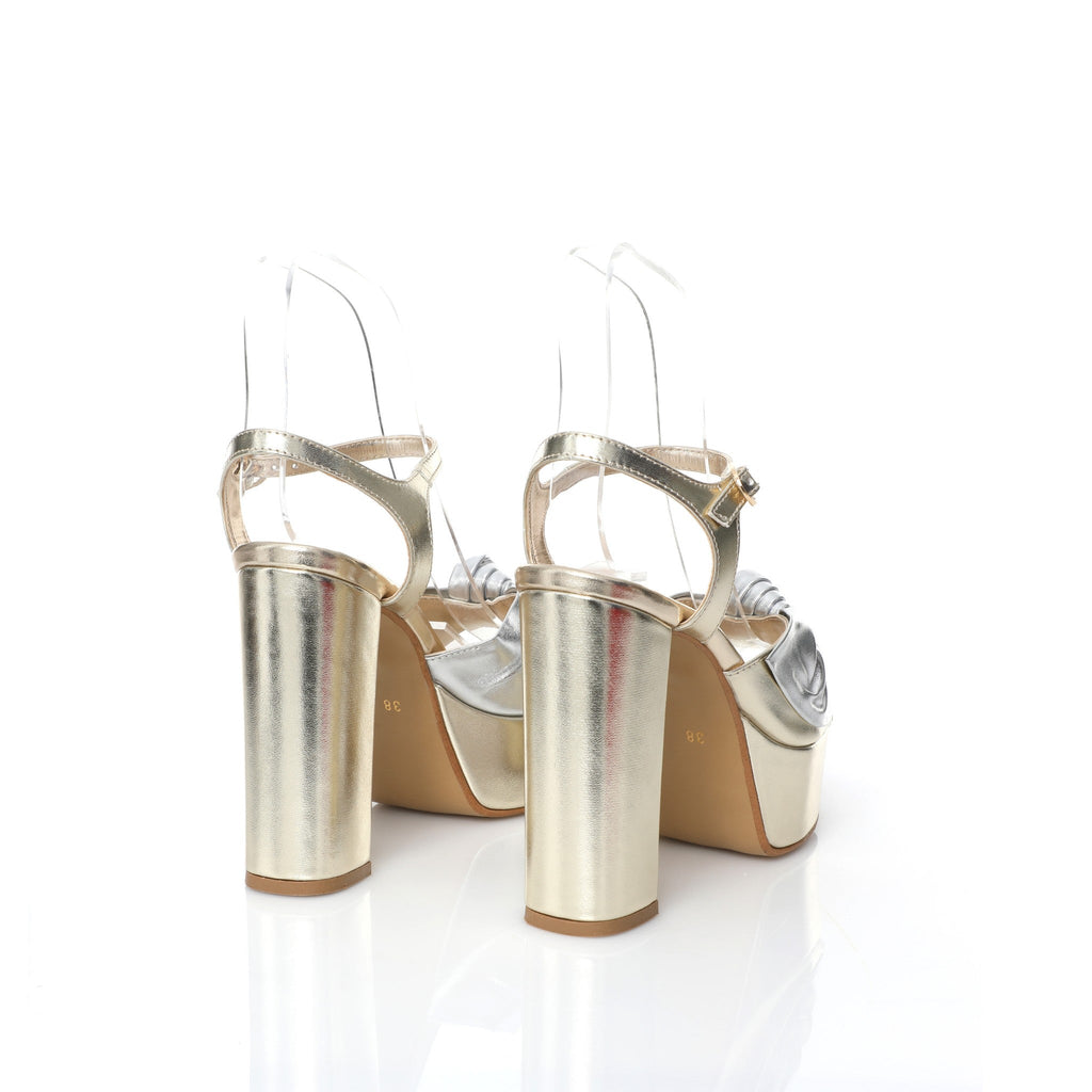 Platform Sandal Doré | Bi-Metallic