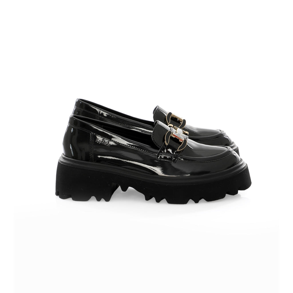 Chunky Loafer Obsidian | Gold Bit
