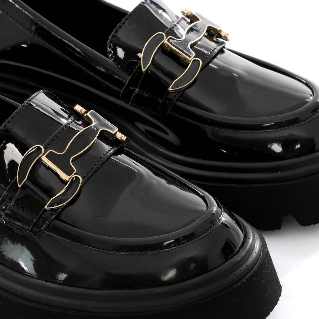 Chunky Loafer Obsidian | Gold Bit