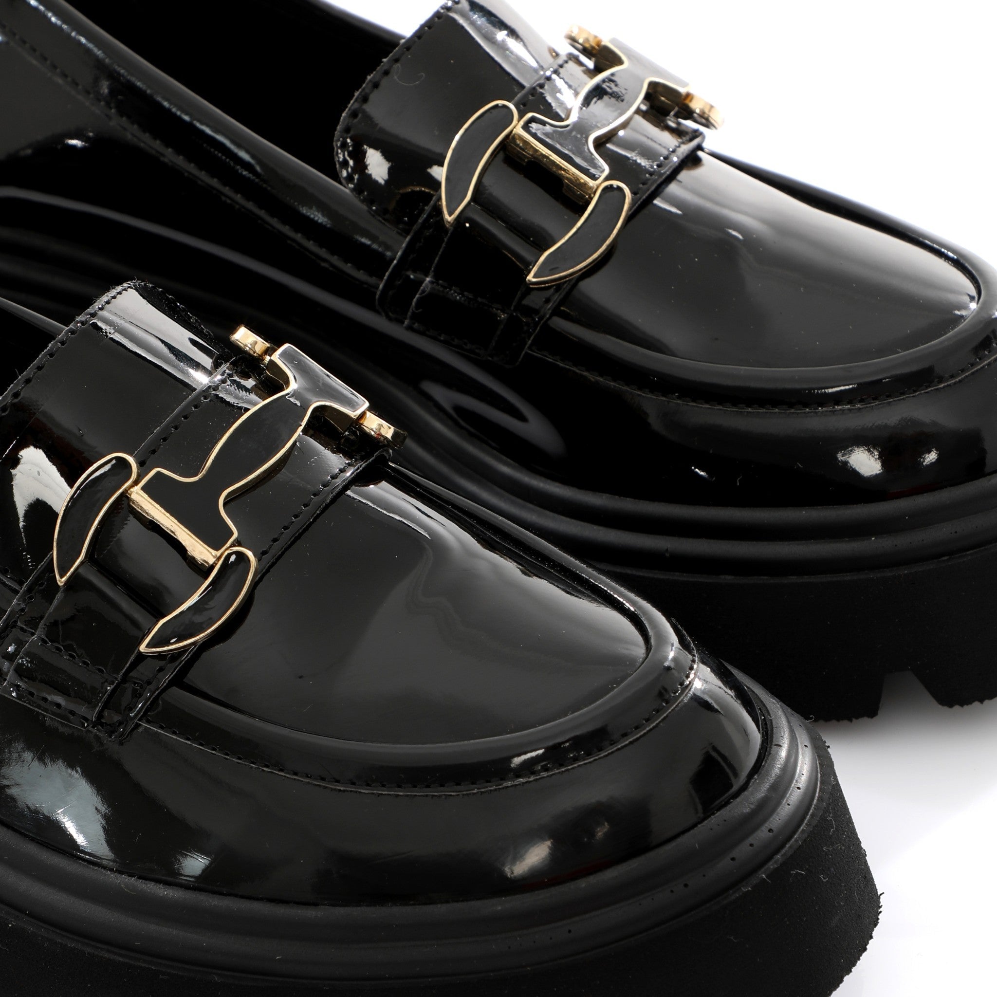 Chunky Loafer Obsidian | Gold Bit