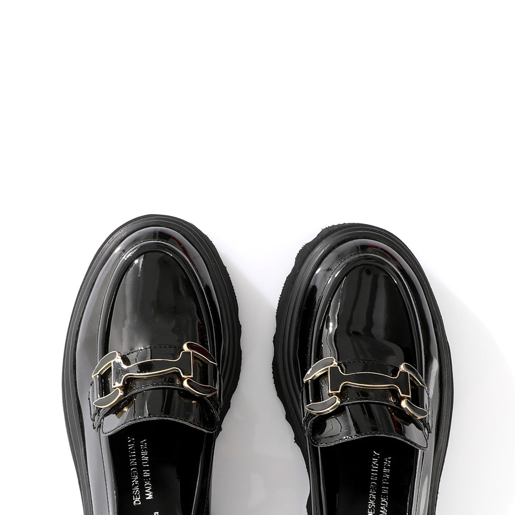 Chunky Loafer Obsidian | Gold Bit