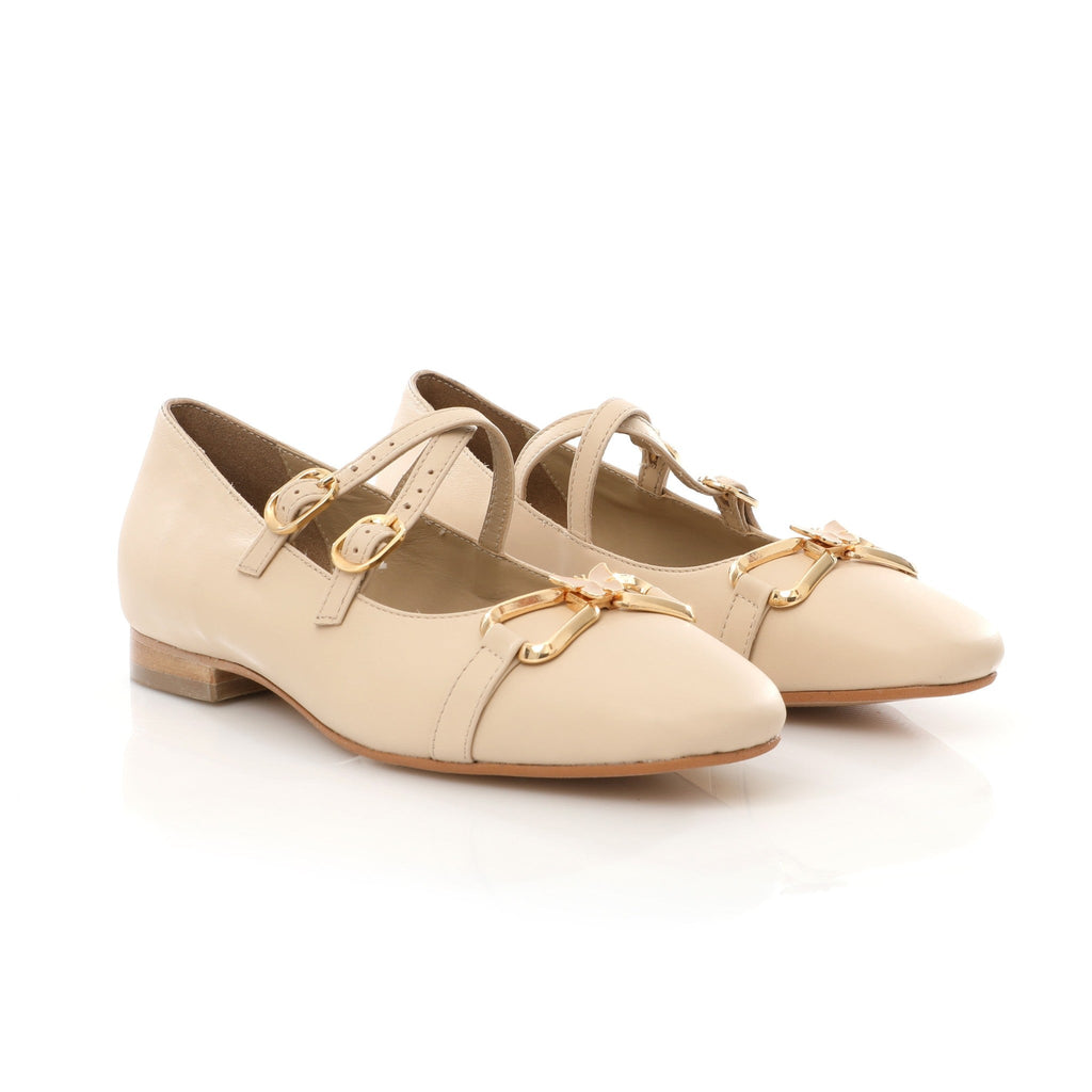 Ballerina Mary Jane Crème | Butterfly Bow