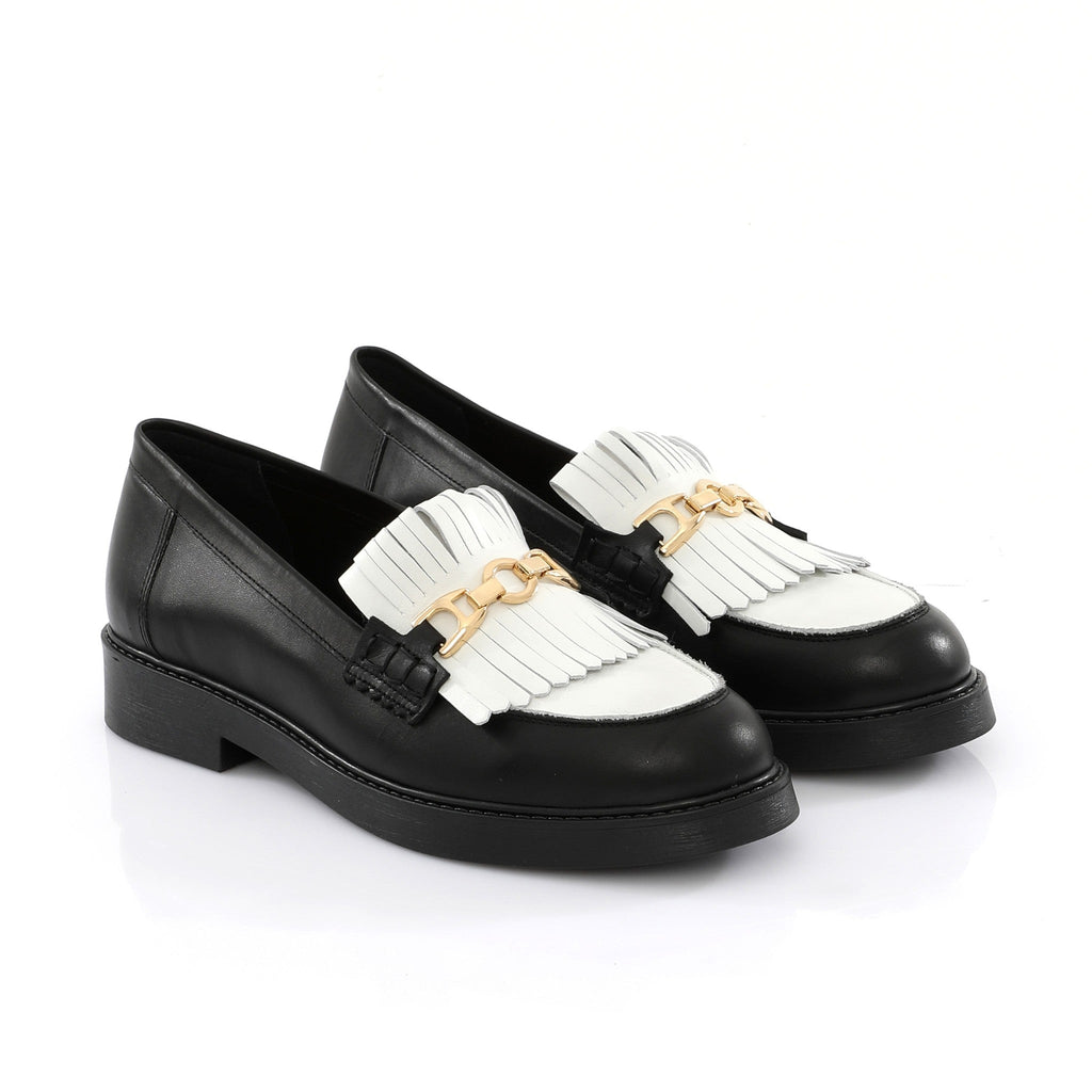 Classic Loafer Noire & Blanc | Fringe