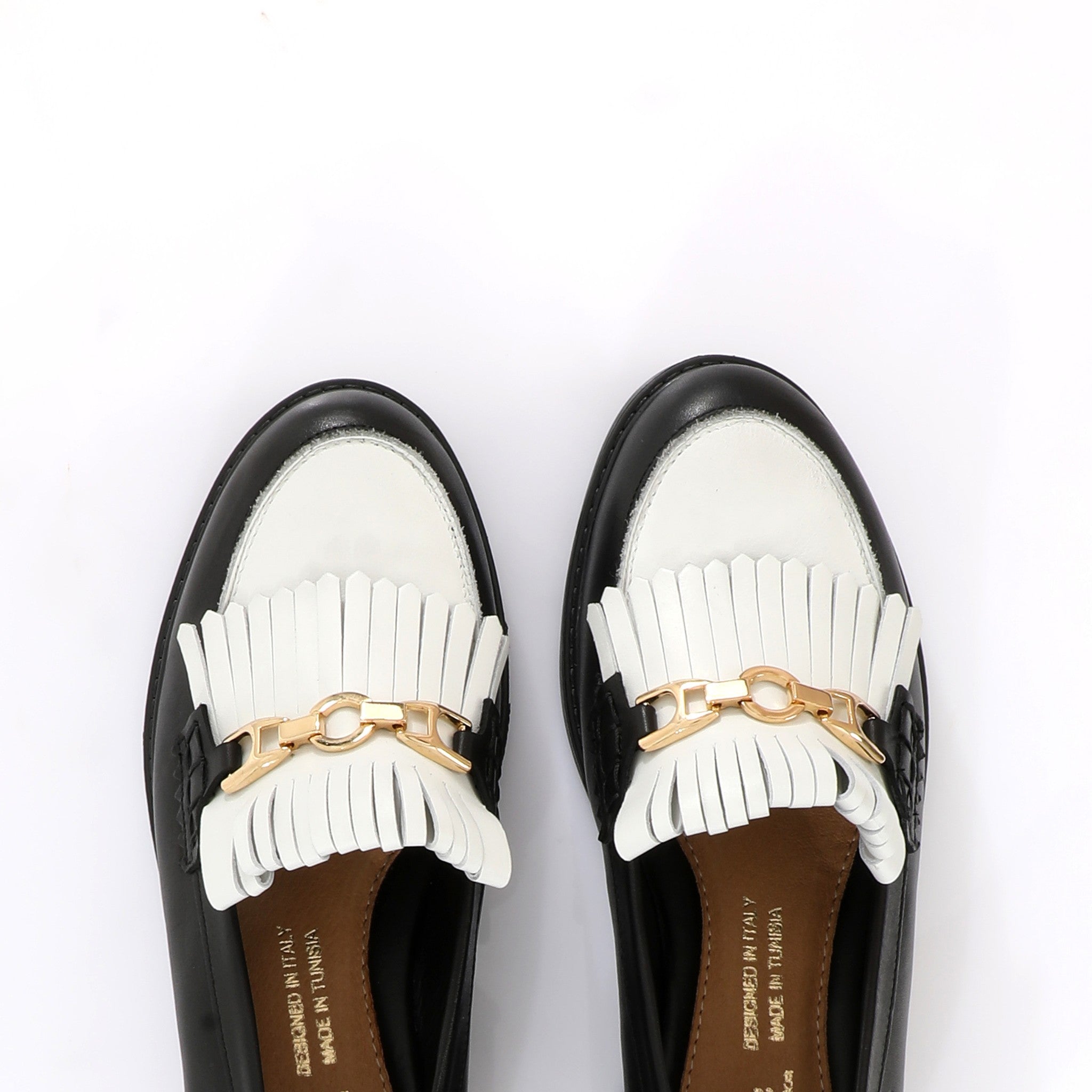 Classic Loafer Noire & Blanc | Fringe
