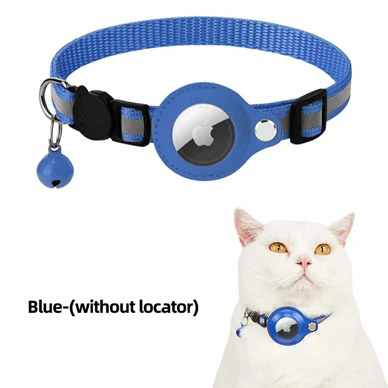 Airtag Reflective Pet GPS Collar with Bell Real-Time Tracker for Dogs Cats Puppy Necklace