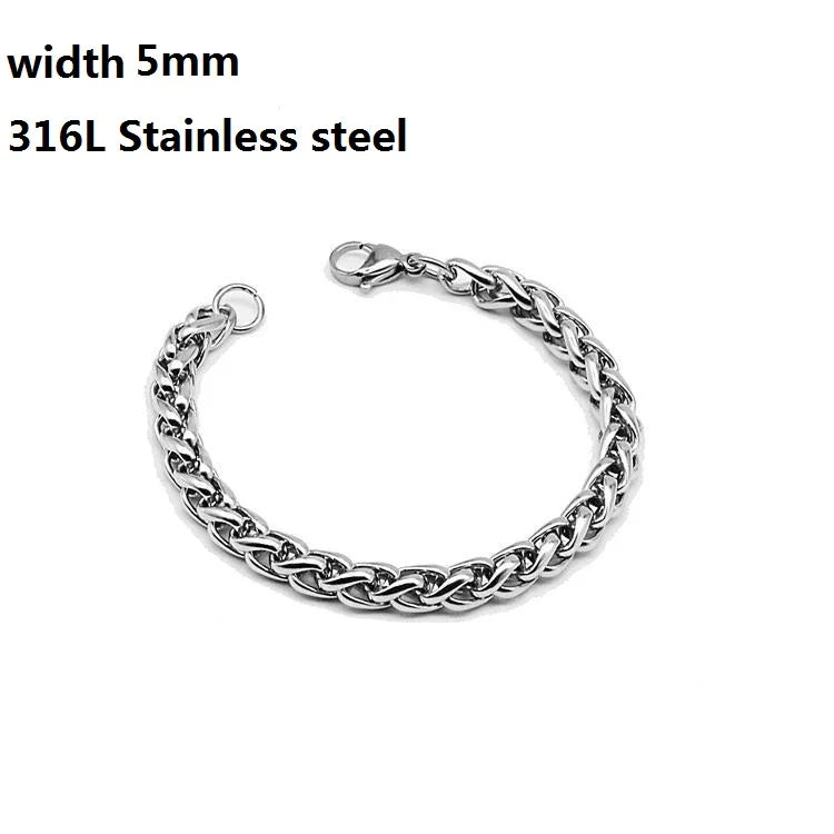 316L Stainless Steel Cuban Chain Bracelet for Men Women