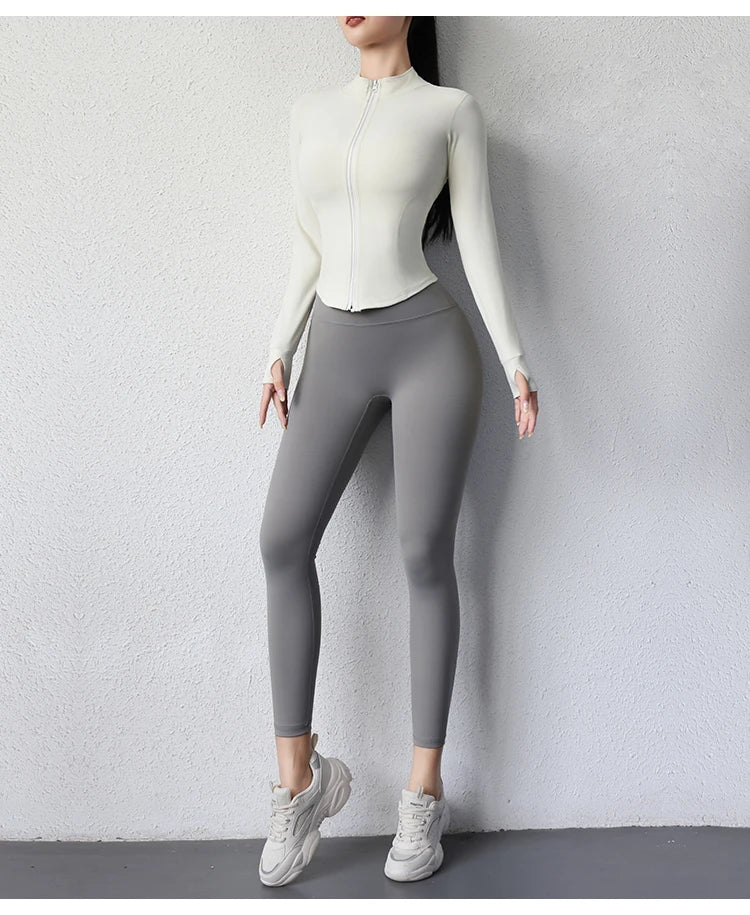 short sports jacket women's fitness