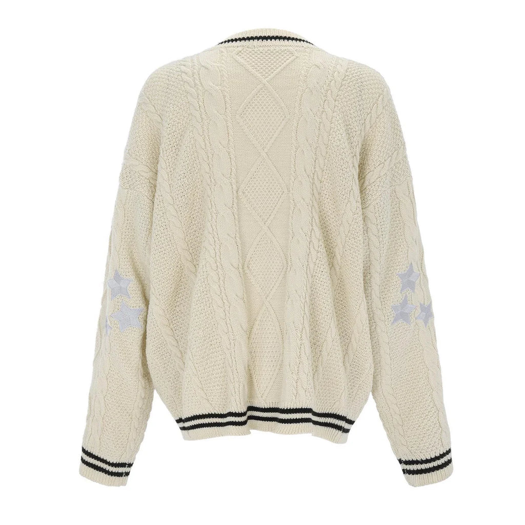 Knit Print Winter Cardigan Sweater