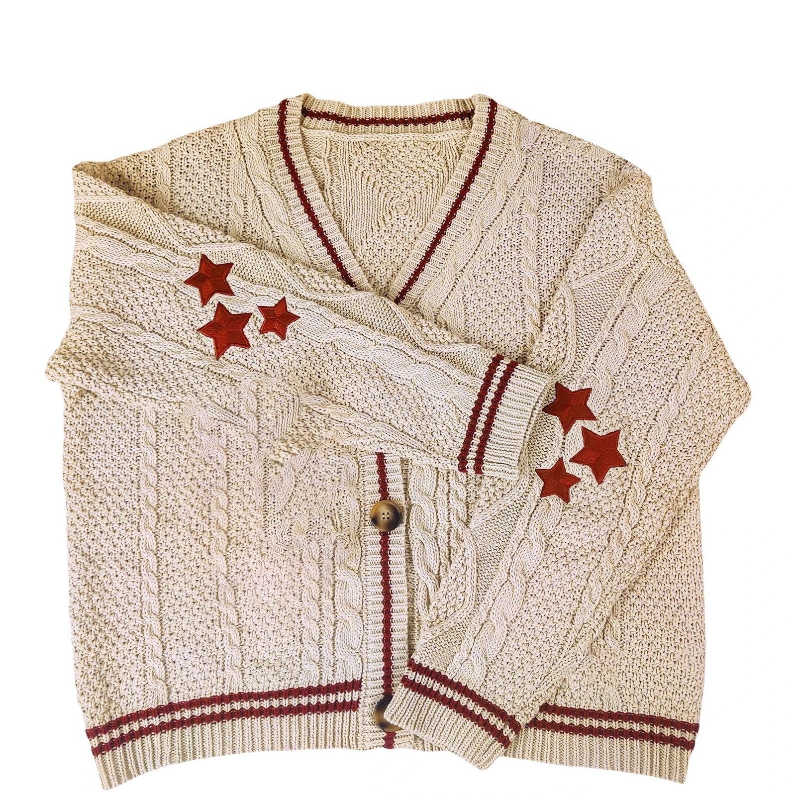 Knit Print Winter Cardigan Sweater