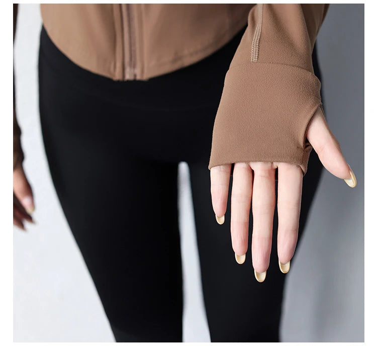 short sports jacket women's fitness