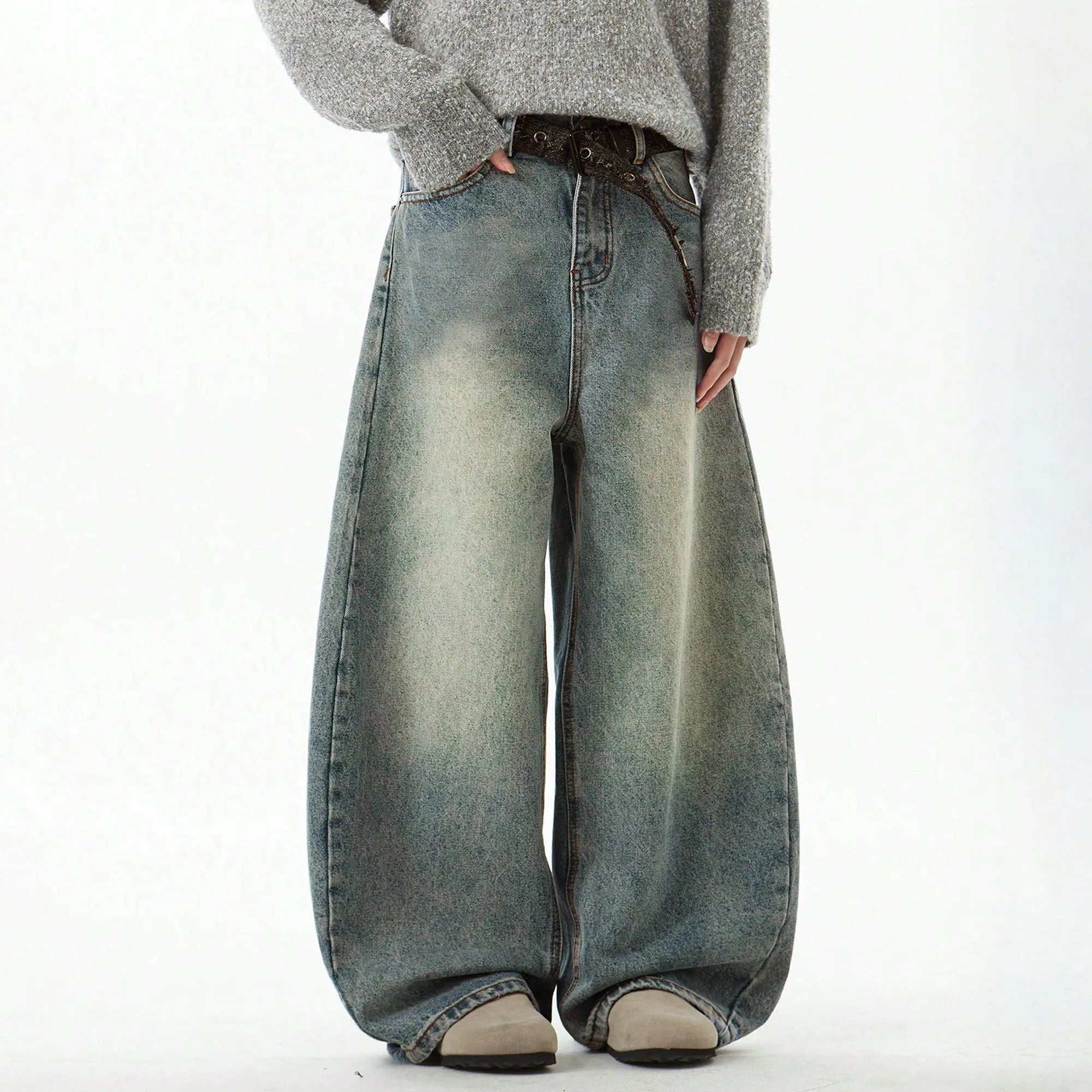 Men's Wear Blue Wide-Leg Denim