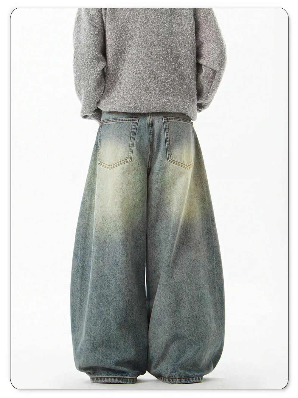 Men's Wear Blue Wide-Leg Denim