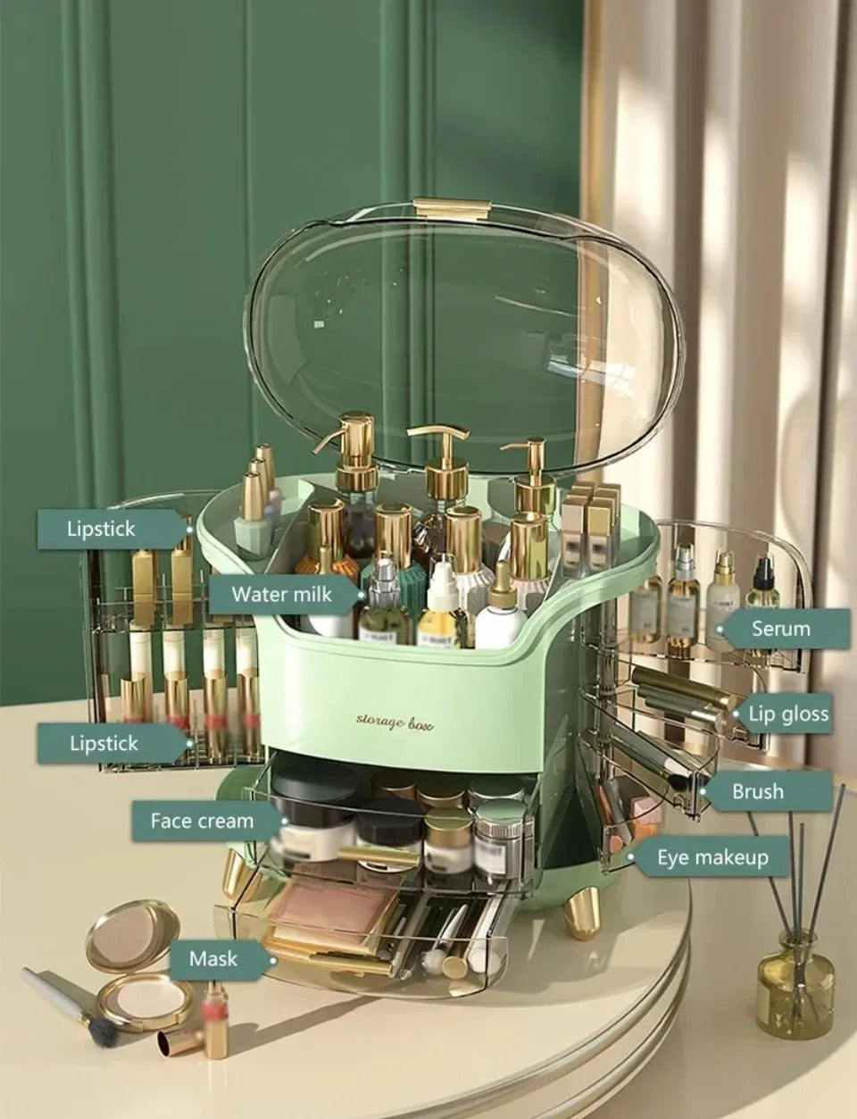 Transparent Jewelry Cosmetic Storage Box