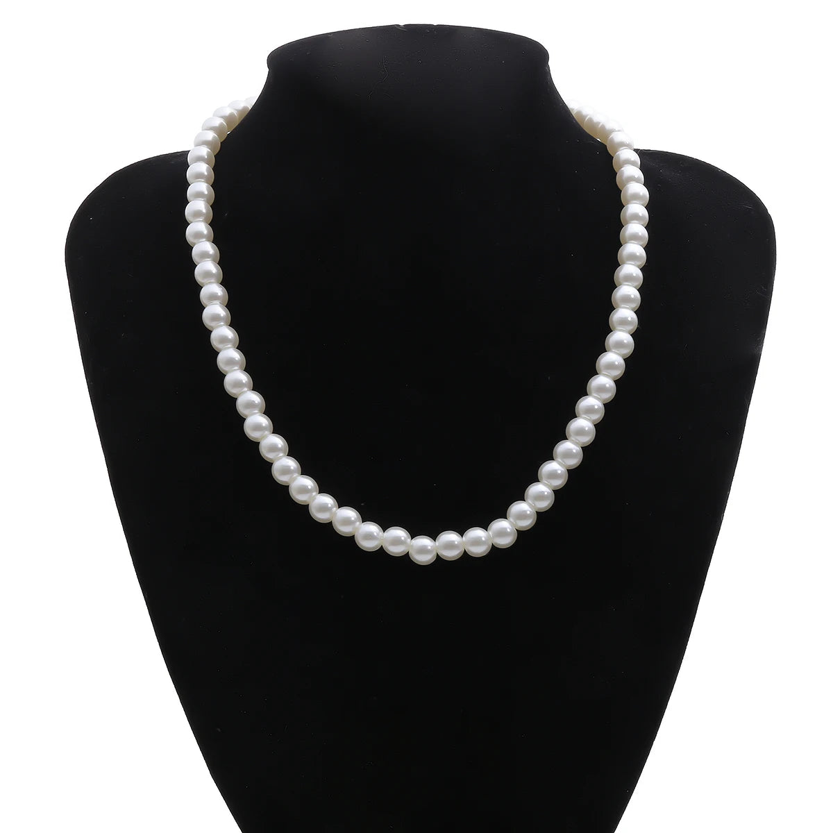 Pearl Beaded Short Choker Necklace for Men