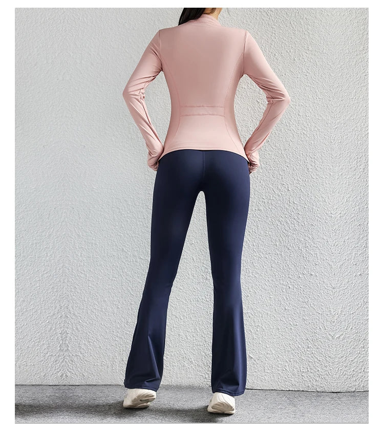 Women Yoga jacket Gym Wear zipper long sleeve fitness woman Jackets Coat