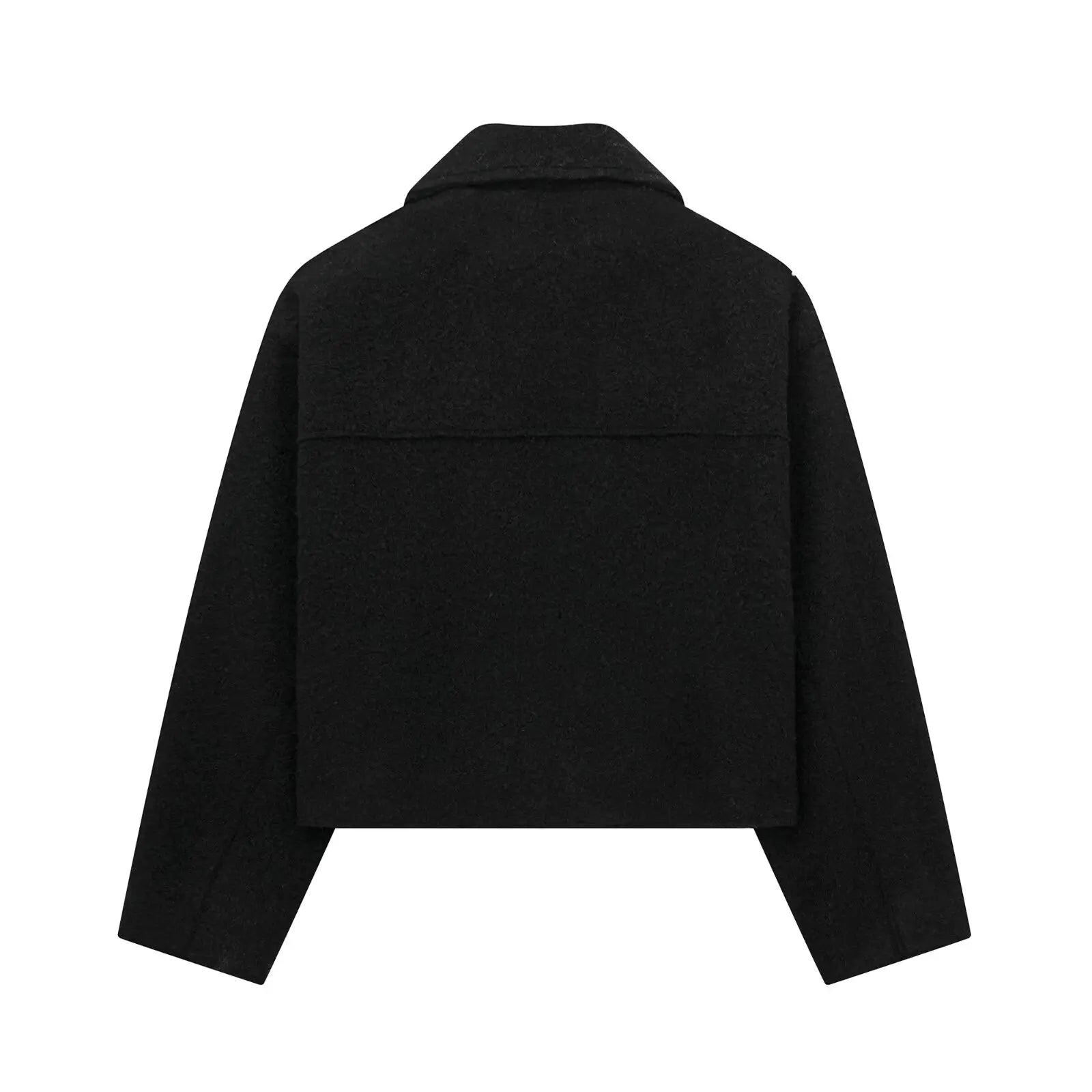 Winter Autumn Fleece Cropped Jacket Lapel