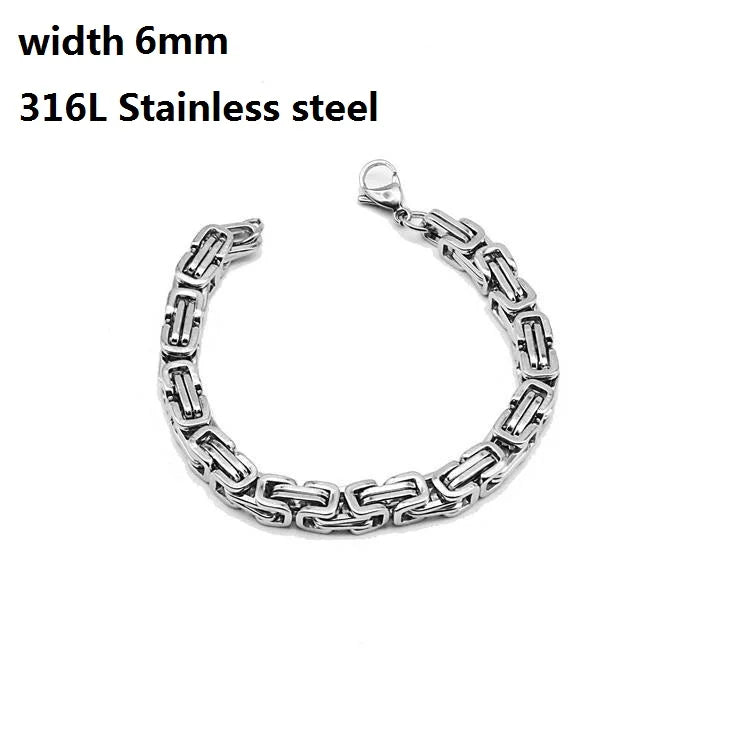 316L Stainless Steel Cuban Chain Bracelet for Men Women