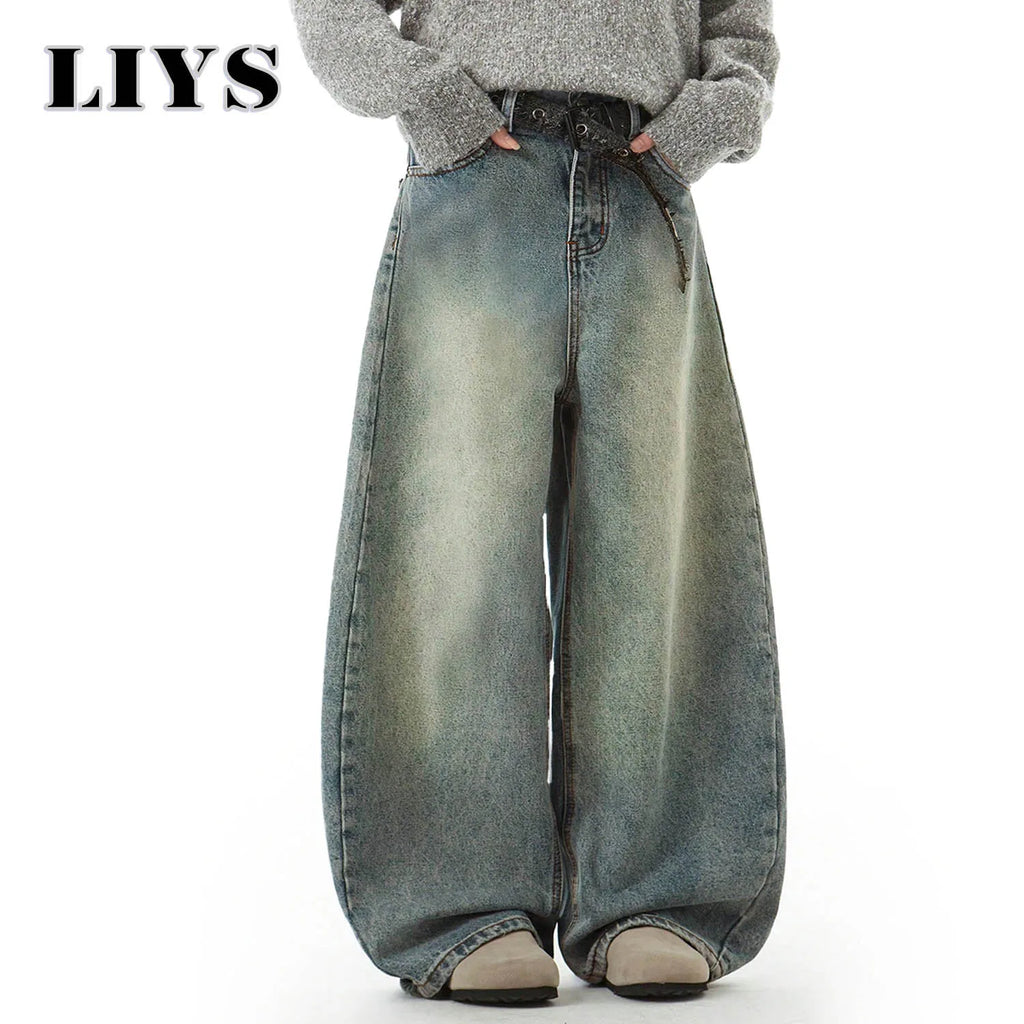 Men's Wear Blue Wide-Leg Denim