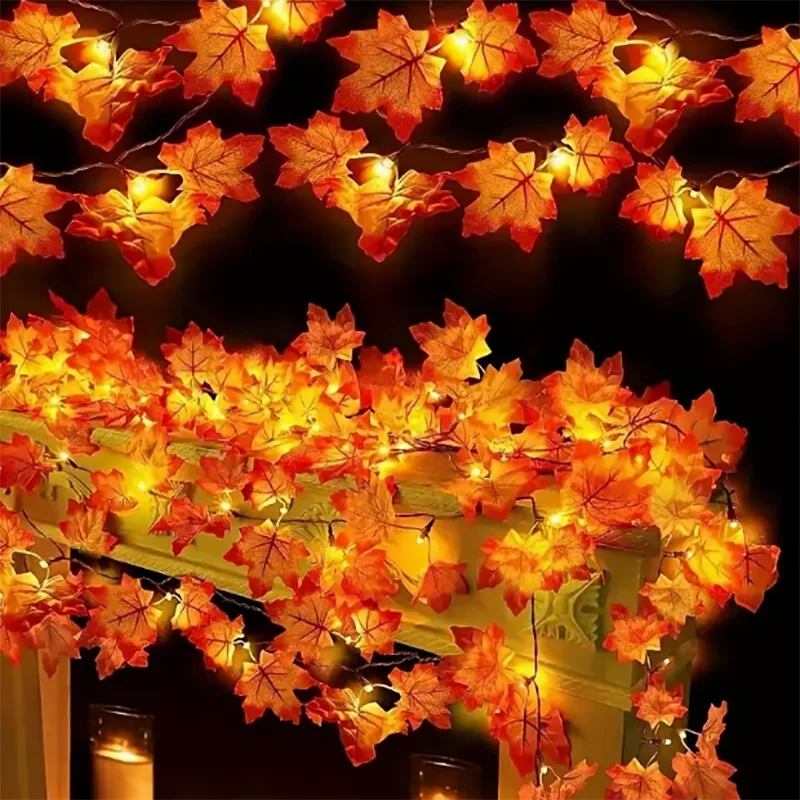 Fall Thanksgiving  Artificial Maple Leaf Leaves 10/20LED