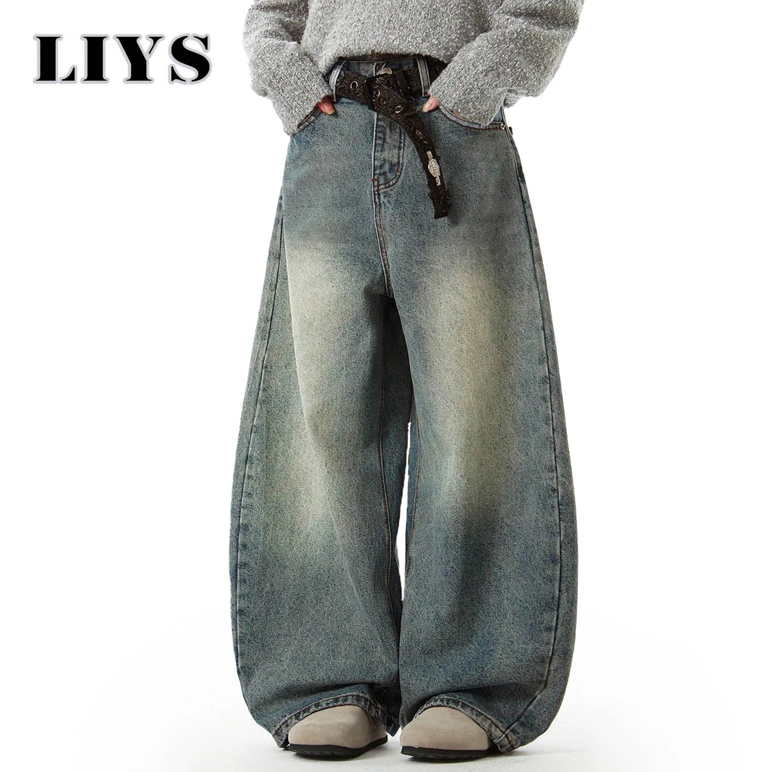 Men's Wear Blue Wide-Leg Denim