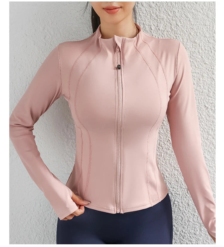 Women Yoga jacket Gym Wear zipper long sleeve fitness woman Jackets Coat
