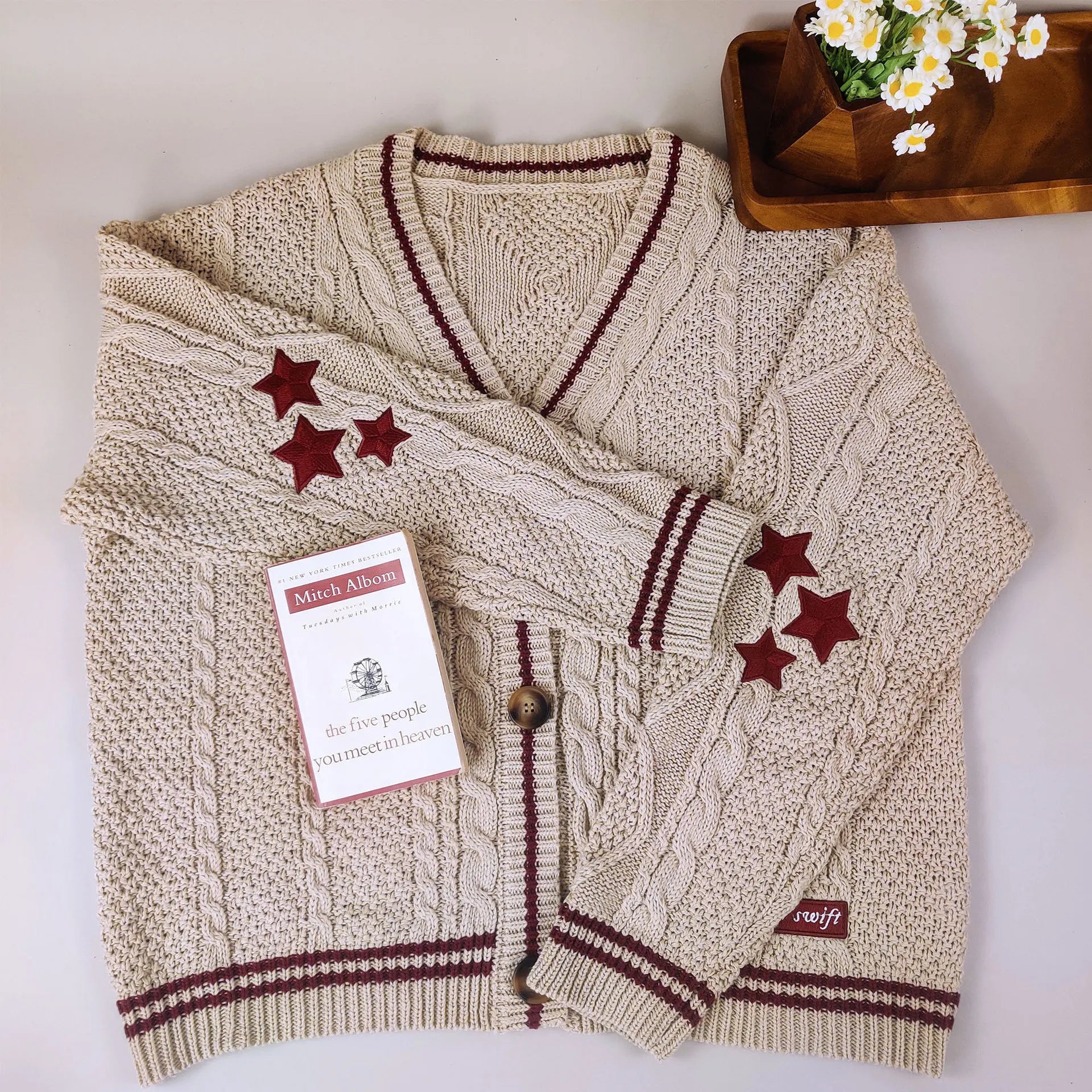 Knit Print Winter Cardigan Sweater