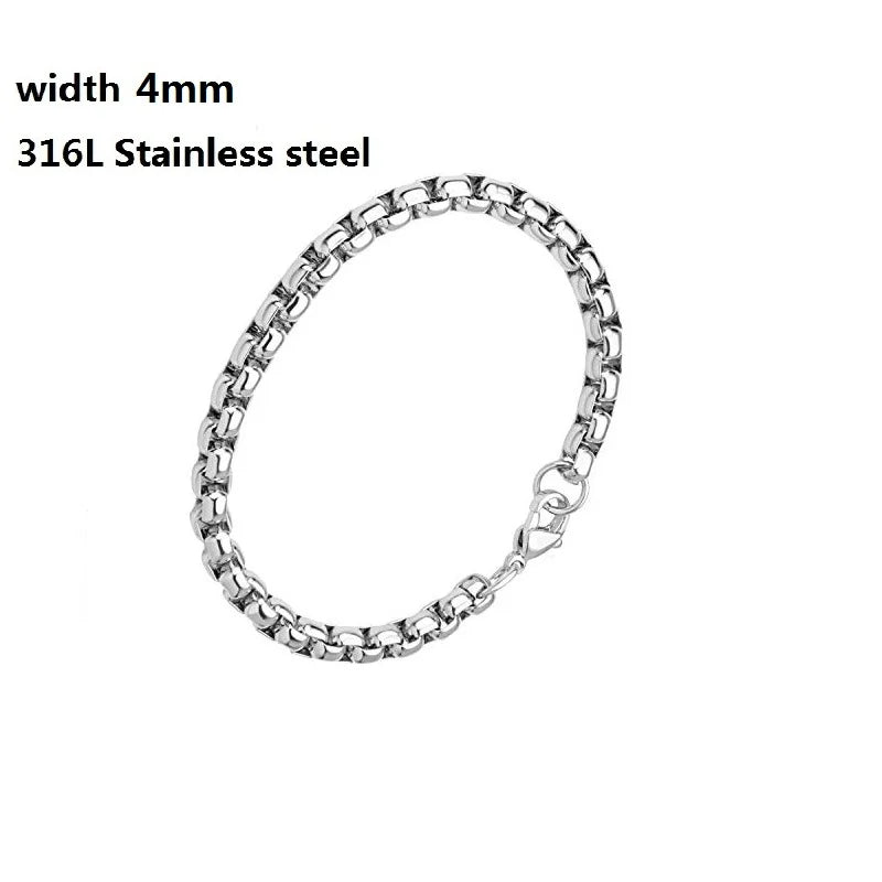 316L Stainless Steel Cuban Chain Bracelet for Men Women