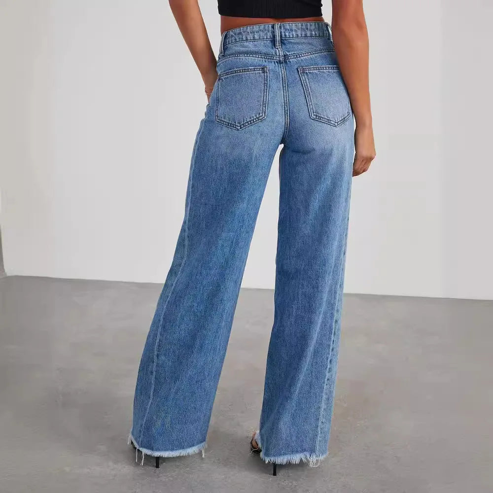 Jeans Women Straight Long Pants