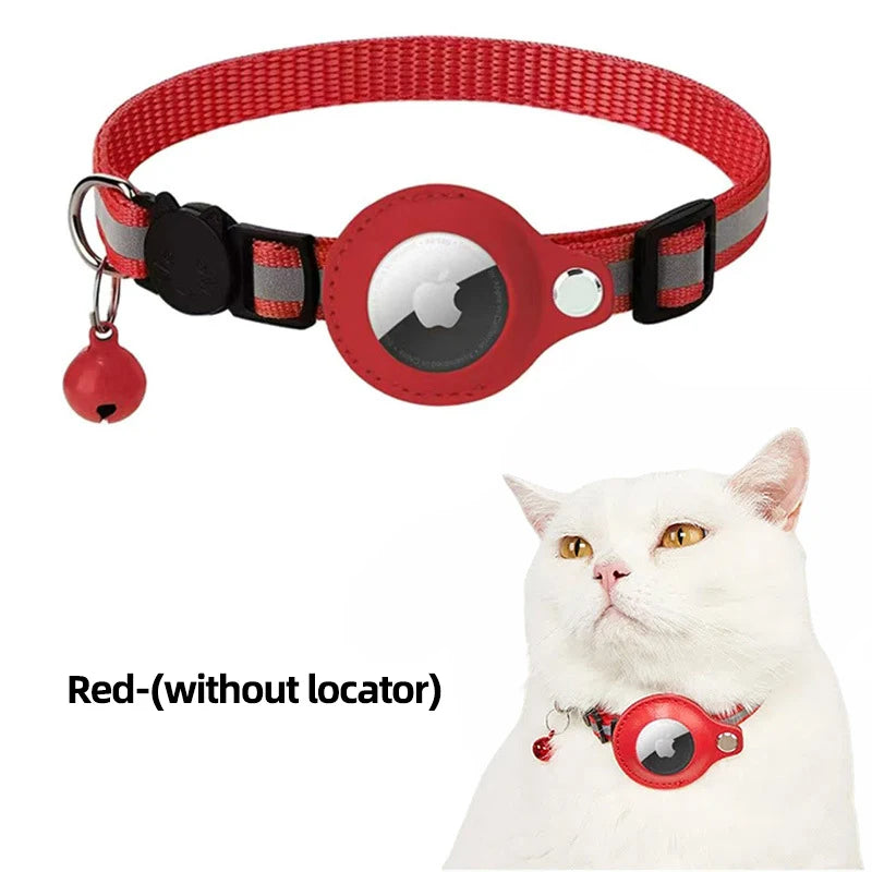 Airtag Reflective Pet GPS Collar with Bell Real-Time Tracker for Dogs Cats Puppy Necklace