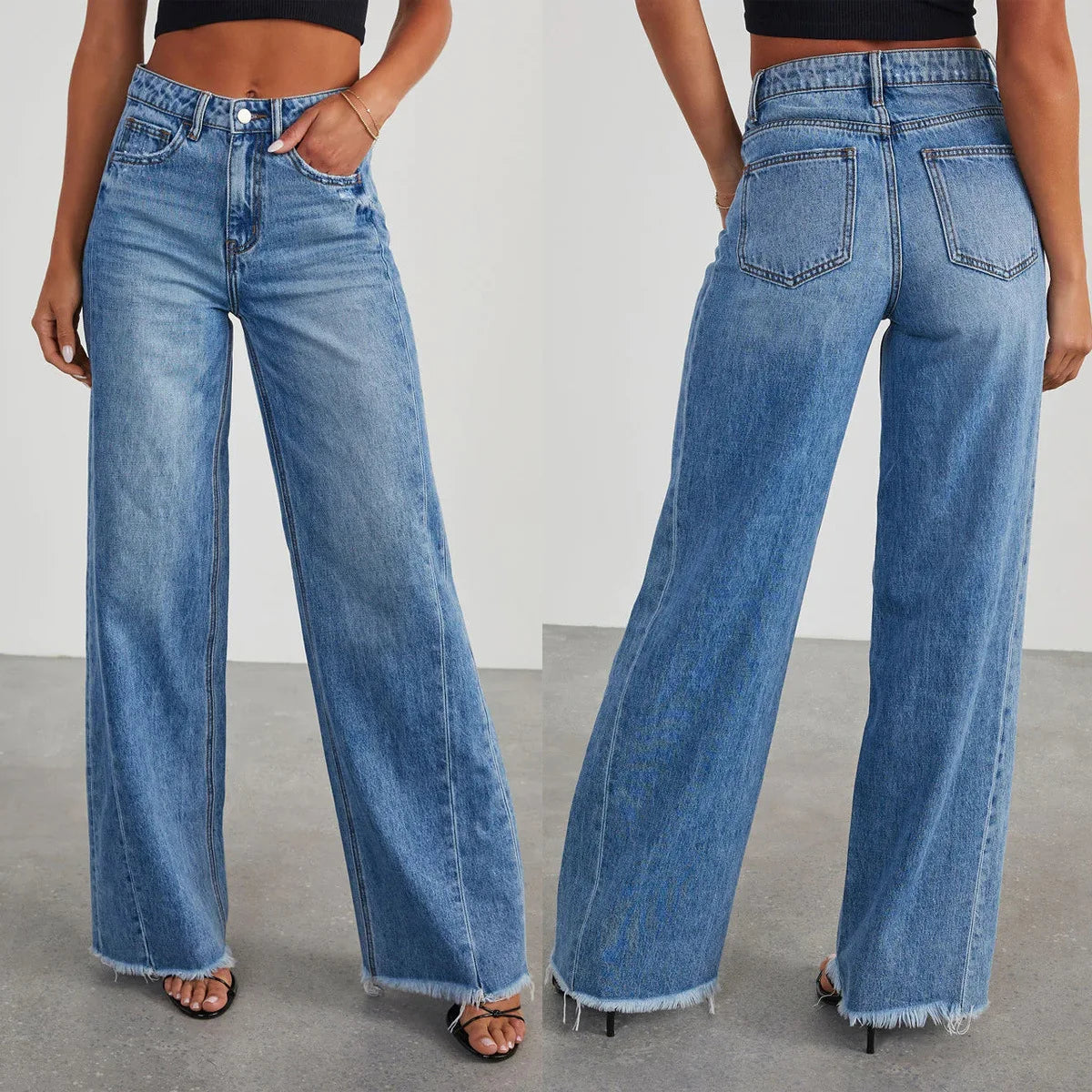 Jeans Women Straight Long Pants