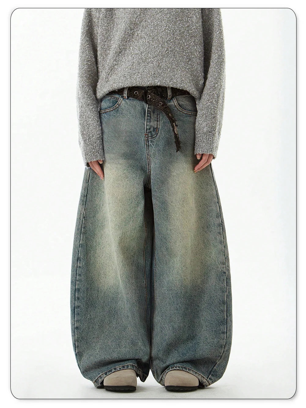 Men's Wear Blue Wide-Leg Denim