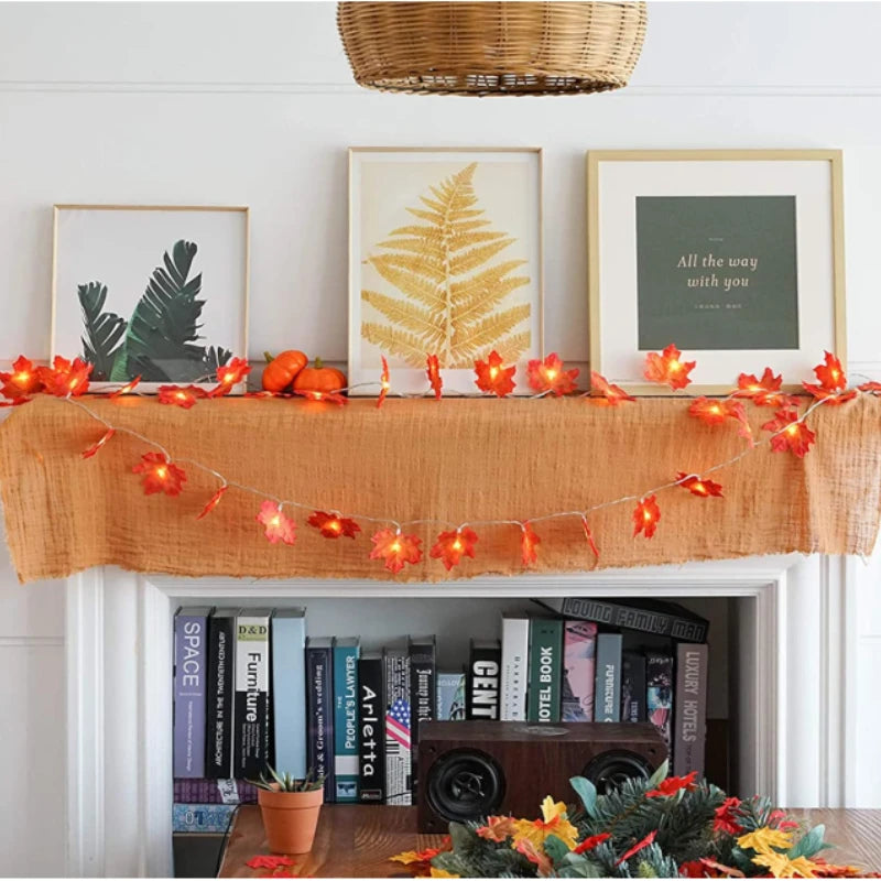 Fall Thanksgiving  Artificial Maple Leaf Leaves 10/20LED