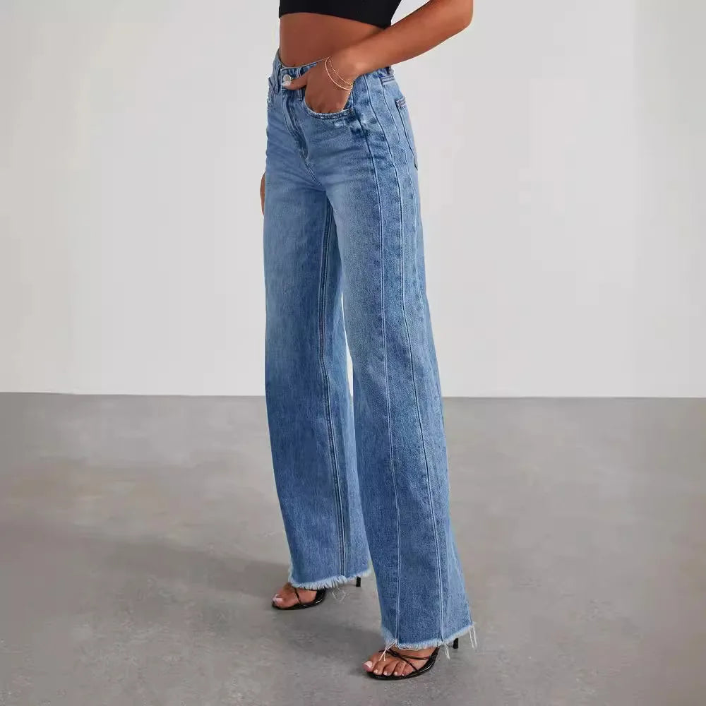 Jeans Women Straight Long Pants