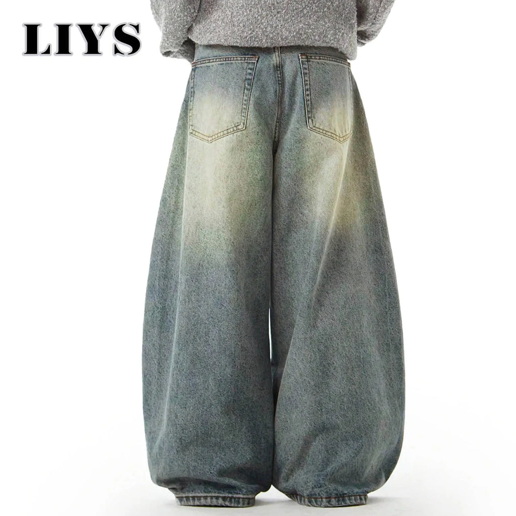 Men's Wear Blue Wide-Leg Denim