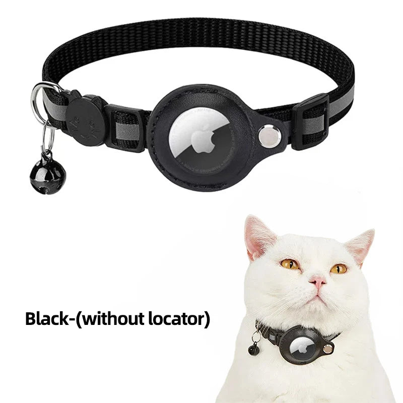 Airtag Reflective Pet GPS Collar with Bell Real-Time Tracker for Dogs Cats Puppy Necklace