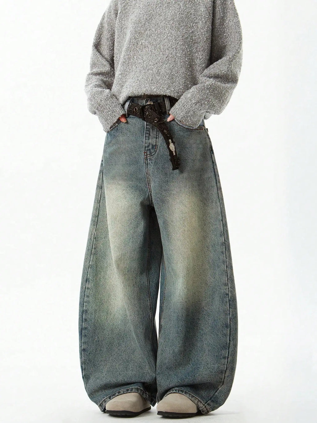 Men's Wear Blue Wide-Leg Denim