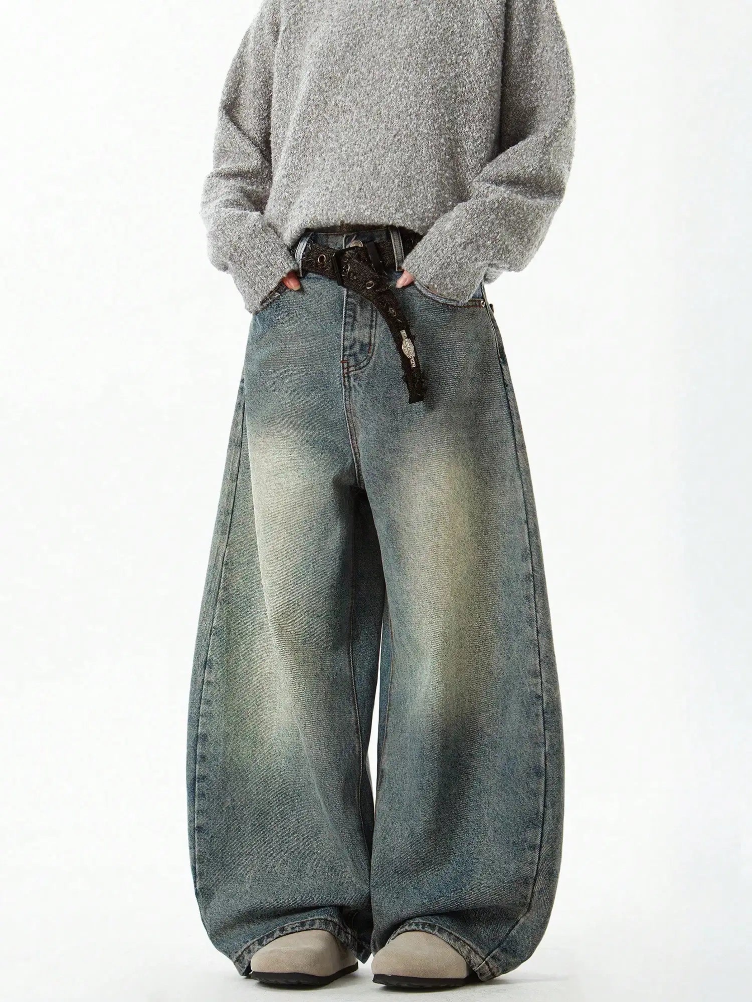 Men's Wear Blue Wide-Leg Denim