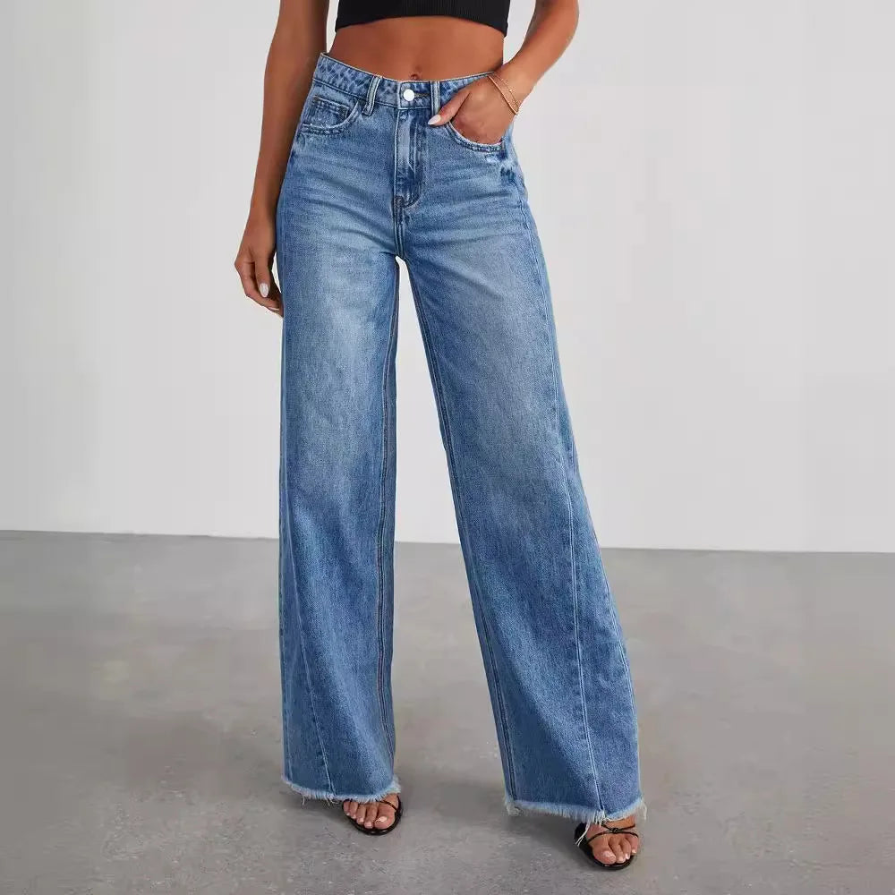 Jeans Women Straight Long Pants