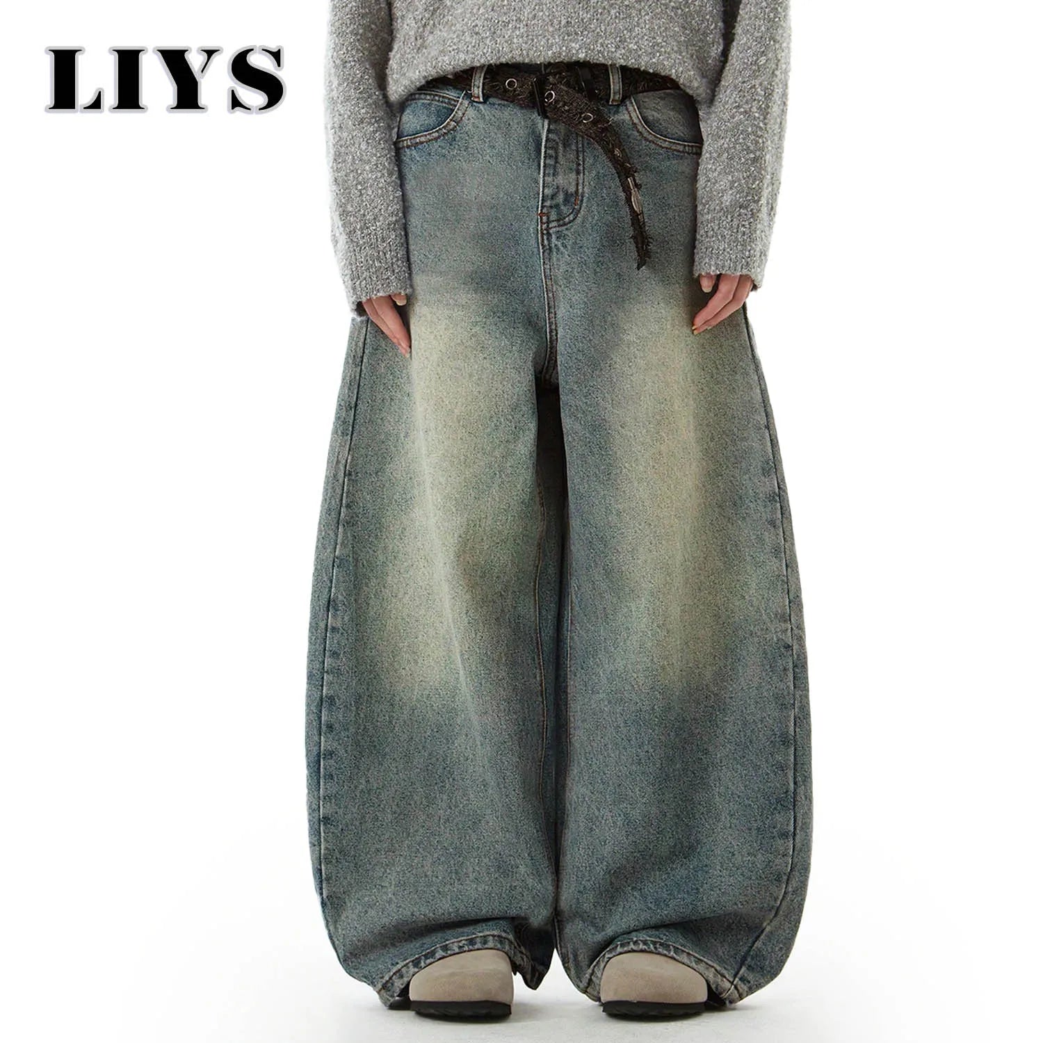 Men's Wear Blue Wide-Leg Denim